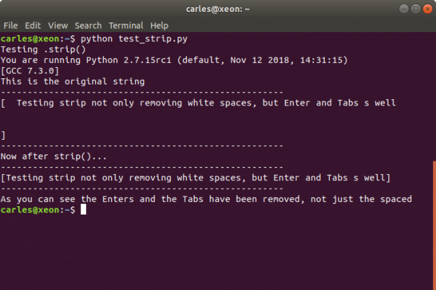 Curiosity Python string.strip() removes just more than white spaces ...